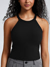 Seamless Ribbed Halter Bra Tank