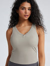 Ribbed Deep V Neck Brami Top