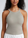 Seamless Ribbed Halter Bra Tank