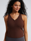 Ribbed Deep V Neck Brami Top