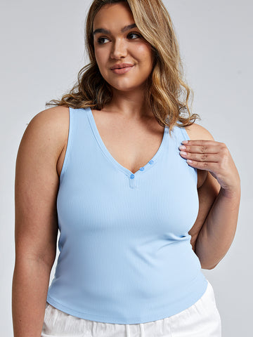 Ribbed Deep V Neck Brami Top