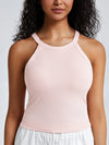 Seamless Ribbed Halter Bra Tank