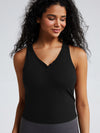 Ribbed Deep V Neck Brami Top