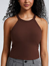 Seamless Ribbed Halter Bra Tank