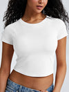Solid Slim Fit Braless Crop Tops