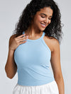Seamless Ribbed Halter Bra Tank