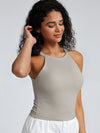 Seamless Ribbed Halter Bra Tank