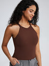 Seamless Ribbed Halter Bra Tank