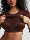 Solid Slim Fit Braless Crop Tops