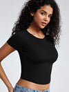 Solid Slim Fit Braless Crop Tops