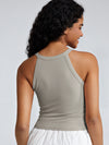 Seamless Ribbed Halter Bra Tank