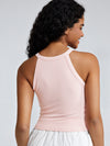 Seamless Ribbed Halter Bra Tank