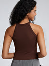 Seamless Ribbed Halter Bra Tank
