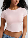 Solid Slim Fit Braless Crop Tops