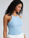Seamless Ribbed Halter Bra Tank