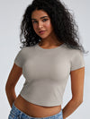 Solid Slim Fit Braless Crop Tops
