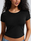 Solid Slim Fit Braless Crop Tops