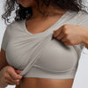 Solid Ribbed V Neck Bra Top