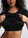 Solid Slim Fit Braless Crop Tops