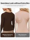 V Neck Ribbed Built In Bra Long Sleeve Tops