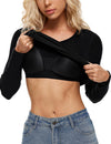 V Neck Ribbed Built In Bra Long Sleeve Tops