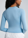 Solid Crew Neck Long Sleeve Brami
