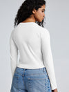 Solid Crew Neck Long Sleeve Brami