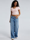 Solid Ribbed V Neck Bra Top